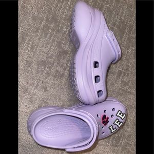Lavender platform crocs size 8 women